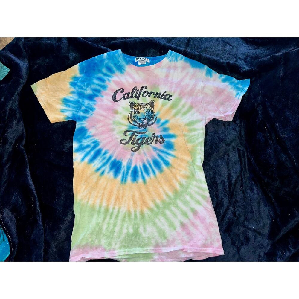 VINTAGE NEEMA CALIFORNIA TIGERS TIE DYE TEE S